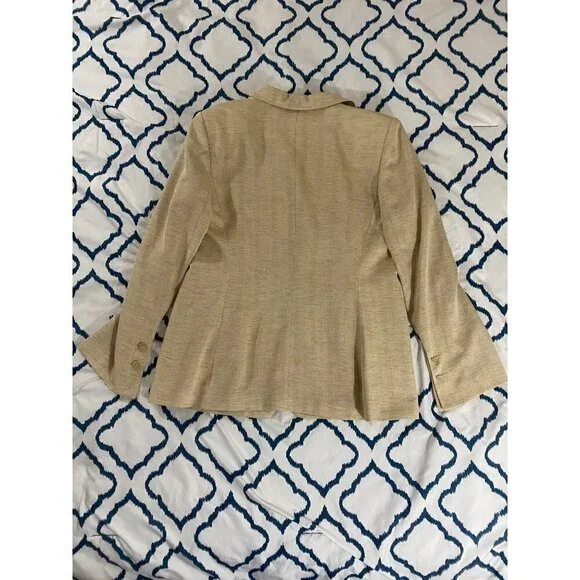 Vintage John Meyer Of Norwhich Women's Beige Blazer - 14 - Picture 12 of 12